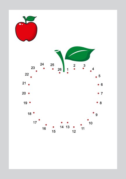 连接点游戏和着色页学习自由形式的形状，可打印的背景向量图片下载