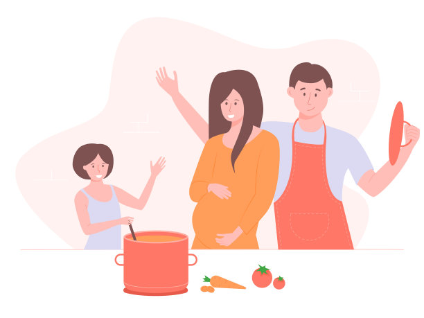 爸爸和女儿一起做饭图片下载