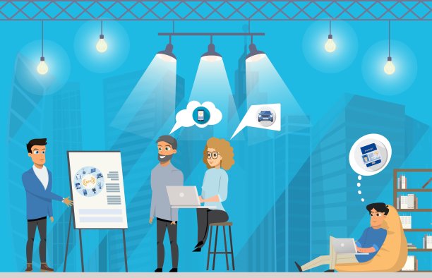 在共同工作区域进行自由职业小组演讲图片下载