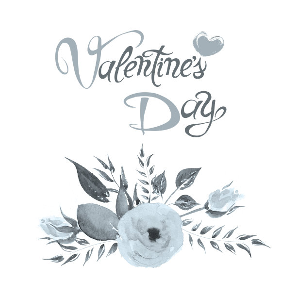 爱情日贺卡。水彩插图。图片下载