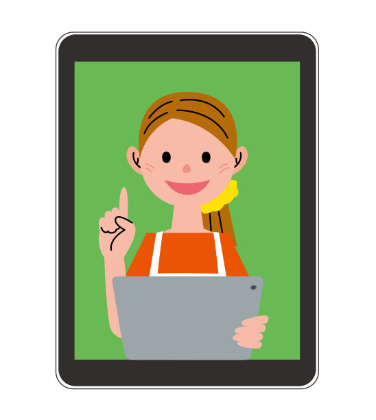 女性与平板电脑图片下载