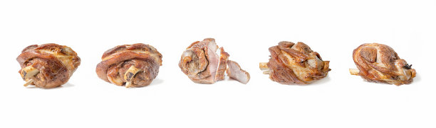 白底烤猪小腿。图片下载