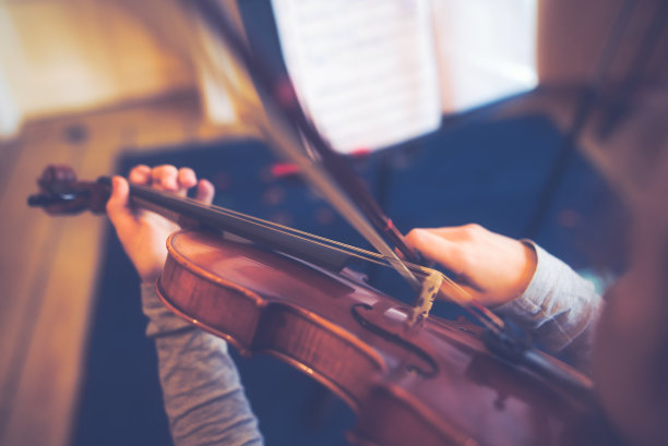 小安妮-索菲正在练习小提琴图片下载