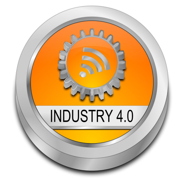 工业4.0按钮- 3D插图图片下载