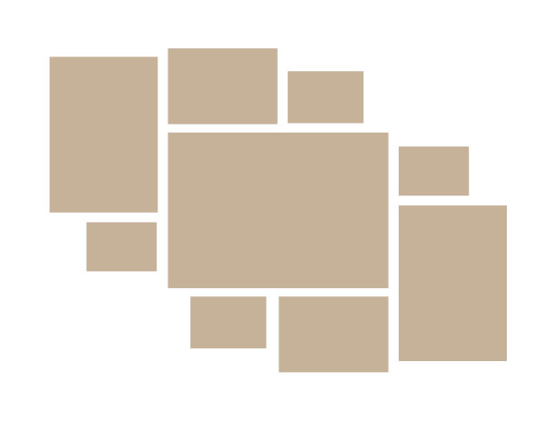 矢量框架的照片和照片，照片拼贴，照片拼图。模板拼贴框的照片或插图。矢量情绪板品牌展示。孤立在白色背景上。图片下载