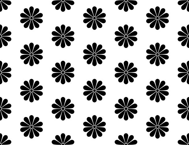 日式菊花矢量无缝图案素材图片