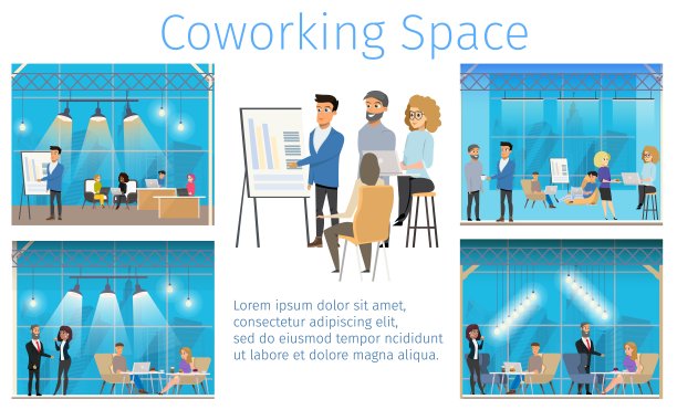 现代办公舒适中心服务横幅图片下载