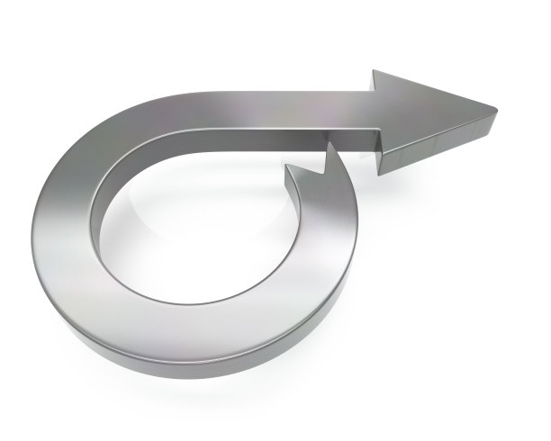 3d拉丝金属箭头图标图片下载