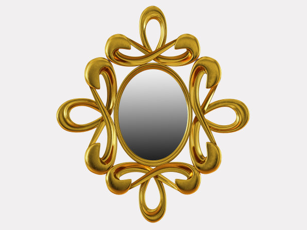 带图案的金色镜子图片下载