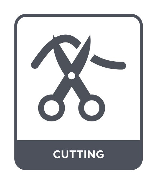 切割图标矢量在白色背景，切割潮流填充图标从创意过程收集图片下载