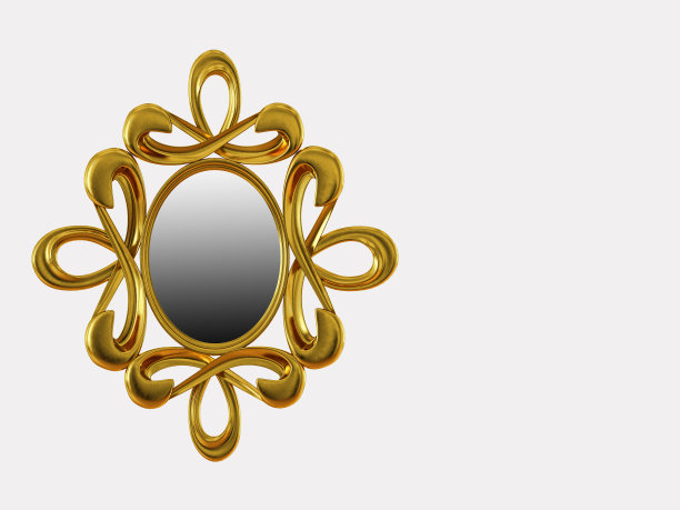 带图案的金色镜子图片下载