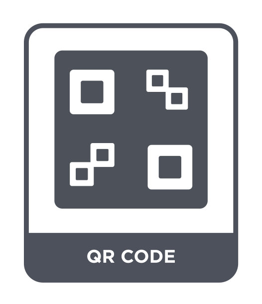 二维码图标矢量在白色背景，二维码时尚填充图标从交付和物流收集图片下载