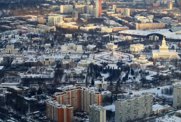 美丽的冬季照片莫斯科全景与地标图片下载