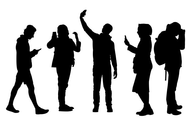 智能手机摄影师vs数码单反摄影师图片下载