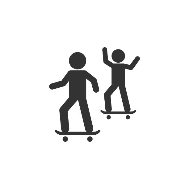 朋友滑板图标。简单的符号向量的友谊设置图标的用户界面和用户体验，网站或移动应用程序图片下载