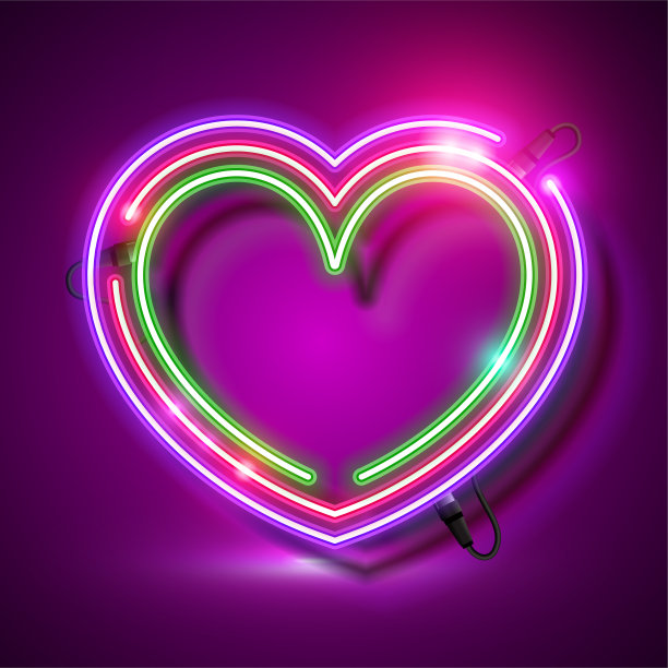 心霓虹灯设计图片下载
