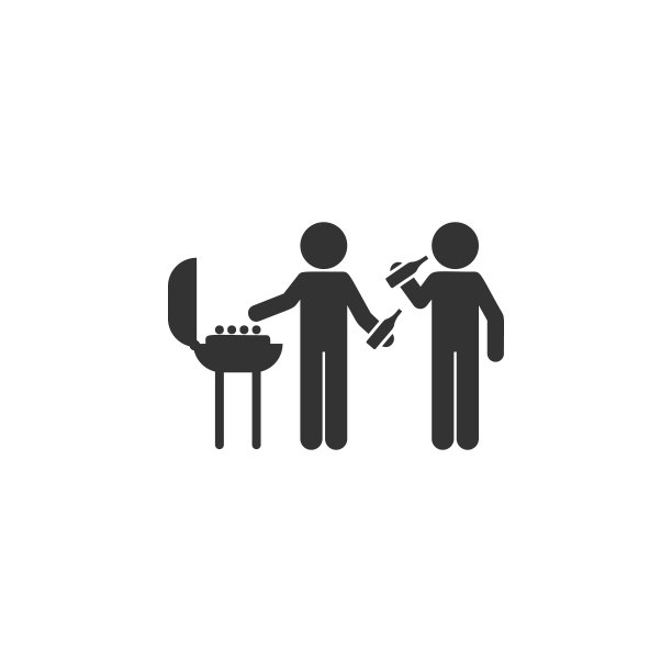 烧烤朋友图标。简单的字形矢量友谊设置图标的UI和UX，网站或移动应用程序图片下载
