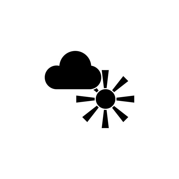 太阳云朵图标，用于UI和UX的矢量天气符号，网站或移动应用图片下载