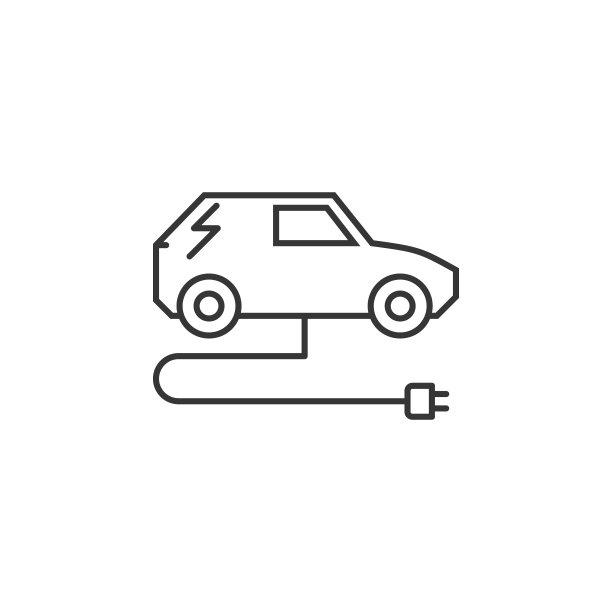 带充电插头图标的电动汽车，可持续能源图标的简单轮廓矢量，适用于UI和UX、网站或移动应用图片下载