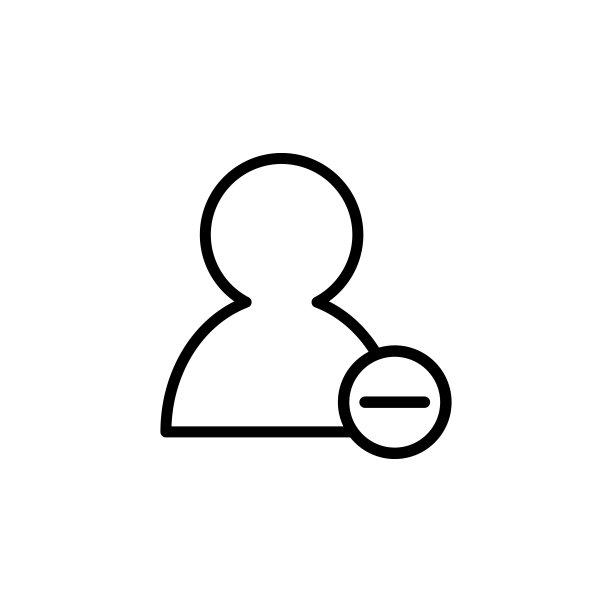 减少用户图标：网站或移动应用程序的简约轮廓矢量图，白色背景图片下载