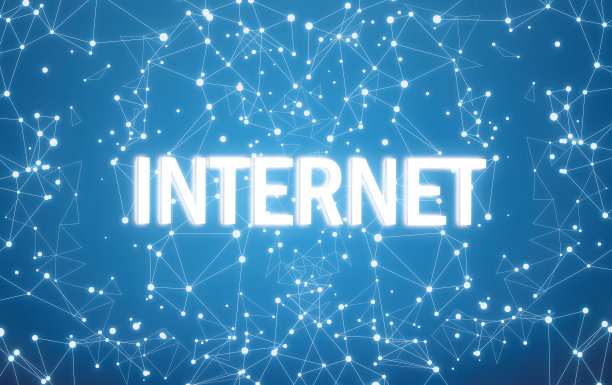 互联网上的数字接口和蓝色网络背景图片下载