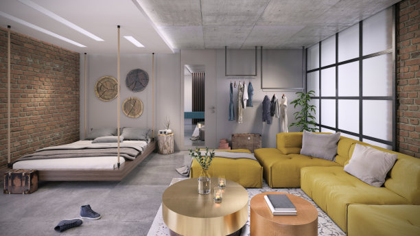 现代工作室阁楼室内图片下载