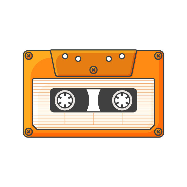 录音带图标。孤立的矢量插图上的白色背景。图片下载