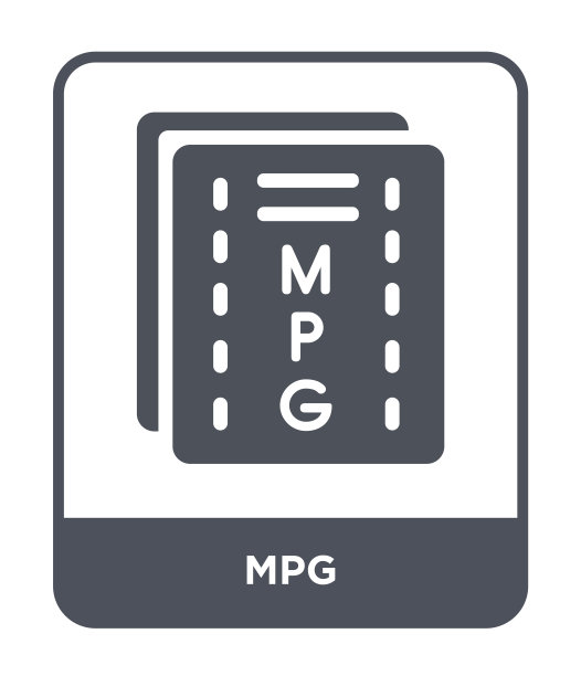 白色背景上的MPG图标矢量图，来自文件类型集合的MPG时尚填充图标图片下载