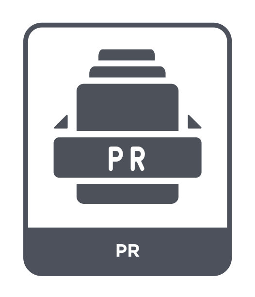 PR图标矢量素材，文件类型系列中的PR时尚填充图标图片下载