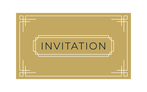 装饰艺术邀请和礼品卡模板(实时描边路径)图片下载