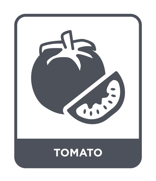 西红柿图标矢量在白色的背景，西红柿时尚填充图标从水果和蔬菜收集图片下载