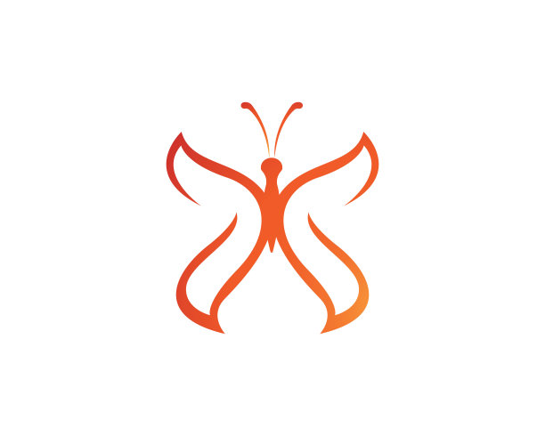 蝴蝶概念简单，图标多彩。标志。矢量图图片下载