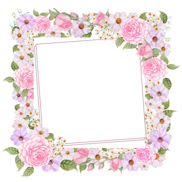 玫瑰，宇宙，叶子，婚礼水彩花环，花束，框架花，插花装饰，手绘，孤立在白色背景图片下载