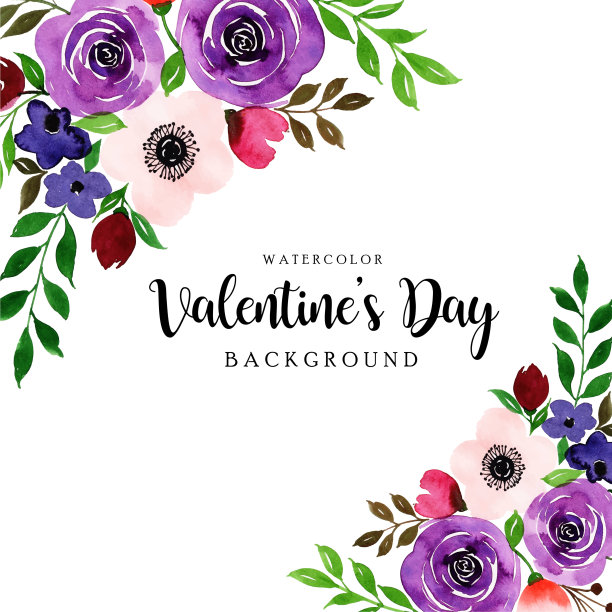 水彩情人花背景图片下载