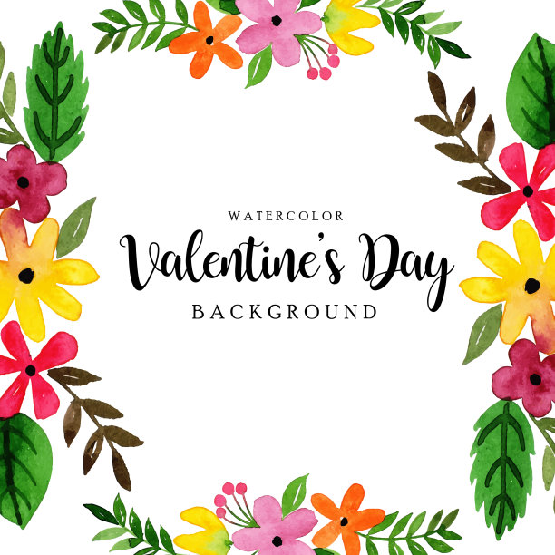 水彩情人花背景图片下载