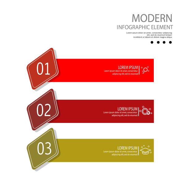 带有图标模板矢量的现代信息图条幅图片下载