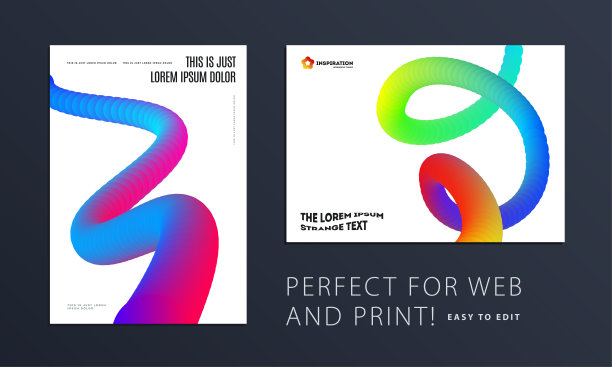 集。抽象设计的小册子封面，创意传单在A4与五颜六色的几何形状的品牌，营销工具包图片下载