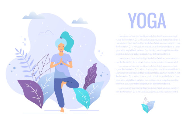 女人在树的姿势。公园里的瑜伽女孩图片下载