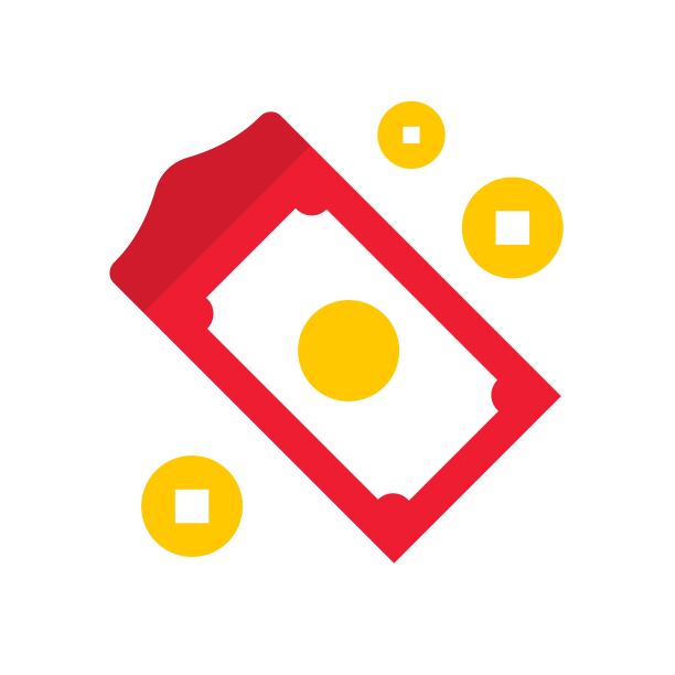 红包矢量，农历新年扁平图标素材图片