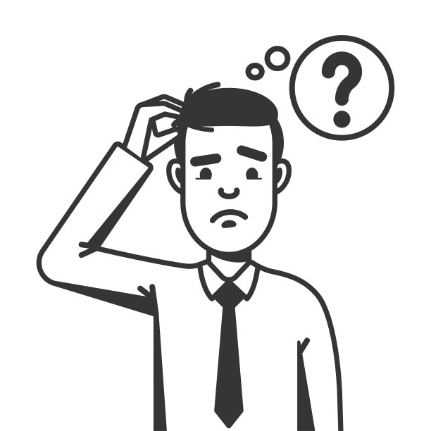 商人在思考。问号。图片下载