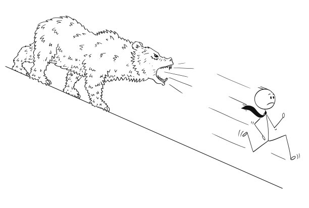 商人从熊那里跑下山的卡通图片下载