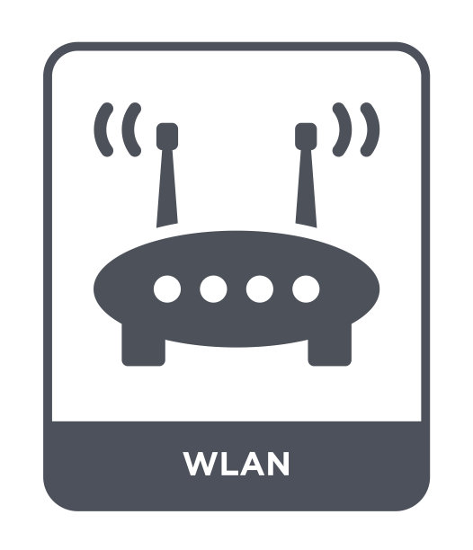 白色背景上的WLAN图标矢量图，来自互联网安全和网络系列WLAN时尚填充图标图片下载