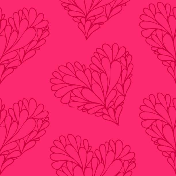 无缝心形图案，情人节装饰图片下载