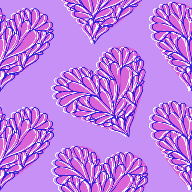 无缝心形图案，情人节装饰图片下载