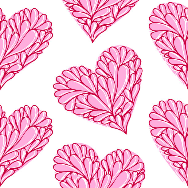 无缝心形图案，情人节装饰图片下载