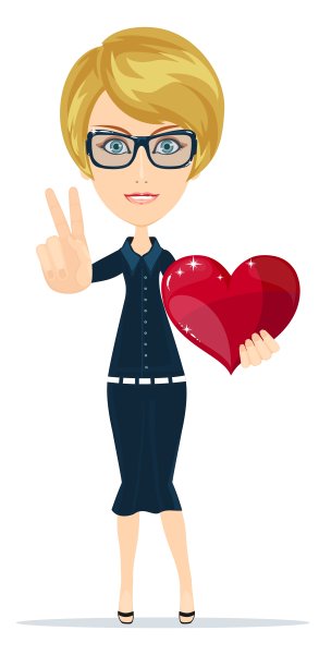 迷人的年轻金发显示红心在白色的背景图片下载