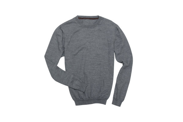 灰色的毛衣。平的。孤立在白色背景上图片下载