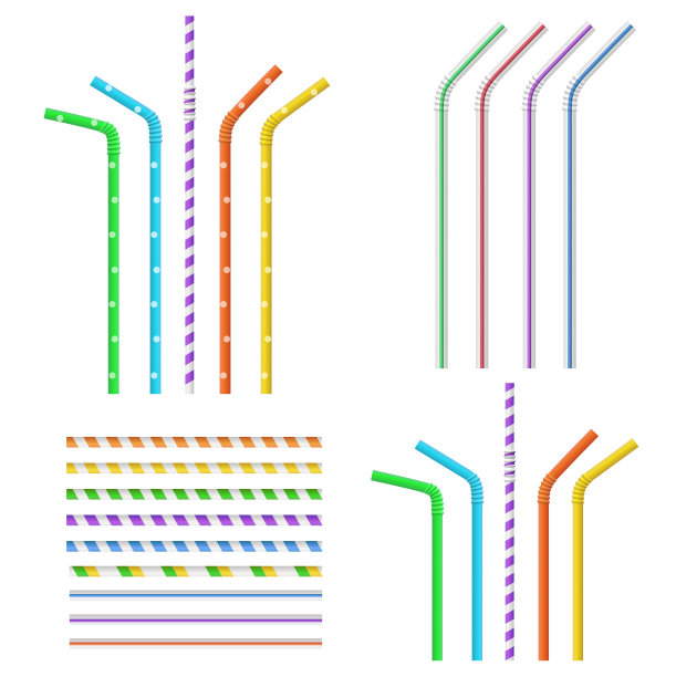 设置饮料吸管。图片下载