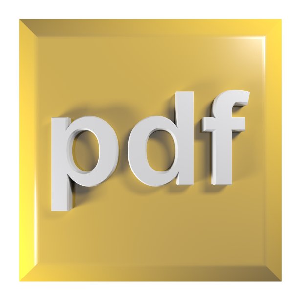 按钮pdf:便携式文件格式- 3D渲染插图图片下载