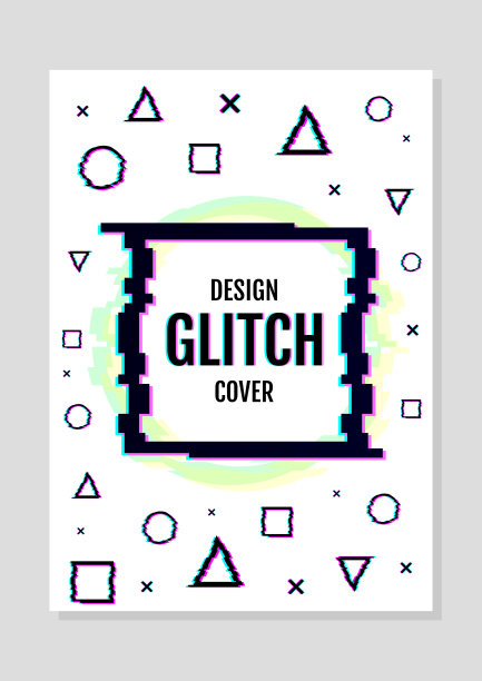 现代潮流的设计背景在现代扭曲的故障风格。封面海报，横幅，传单，标语牌。矢量插图。每股收益10。图片下载